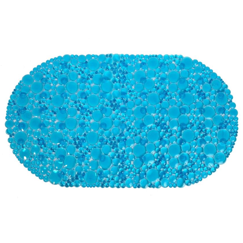 Противоплъзгаща постелка - синя - камъчета - 67 х 37 см.