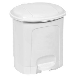 Кош за отпадъци за баня - пластмасов - бял - 5.5 л.
