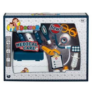 Детски лекарски комплект инструменти със звук и светлини, 10 бр.