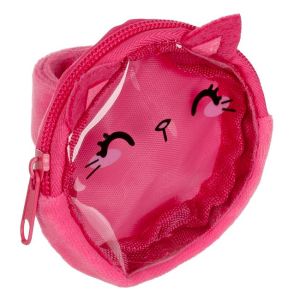 Портфейл тип гривна - Розова котка - 9 см