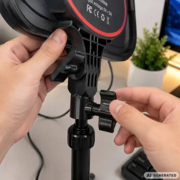 LED лампа за снимки и видео 15 W, 2500–7500 K, 23 × 23 см – черна