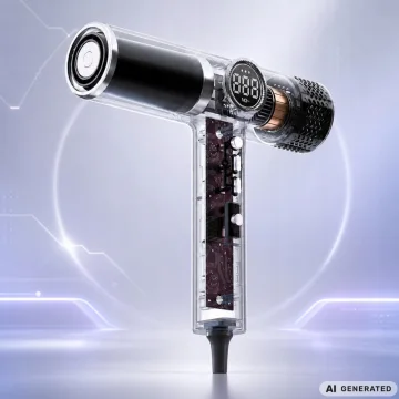 Сешоар TOBI 2000 W с дисплей, магнитен дифузер и концентратор – сребрист