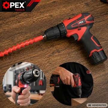 Безчетков акумулаторен винтоверт OPEX TOOLS 12 V, 28 Nm, 2 батерии 2 Ah и куфар