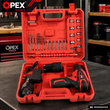 Безчетков акумулаторен винтоверт OPEX TOOLS 12 V, 28 Nm, 2 батерии 2 Ah и куфар