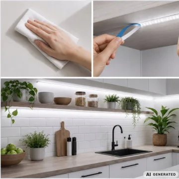 Самозалепваща LED лента 3 м, USB 5 V, студена бяла светлина и ключ