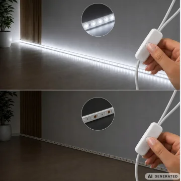 Самозалепваща LED лента 3 м, USB 5 V, студена бяла светлина и ключ