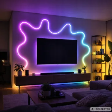 Гъвкава неонова RGBIC LED лента 10 м, USB 5 V, Bluetooth и дистанционно