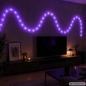 Гъвкава неонова RGBIC LED лента 10 м, USB 5 V, Bluetooth и дистанционно