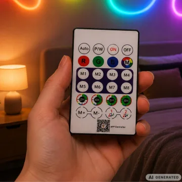 Гъвкава неонова RGBIC LED лента 10 м, USB 5 V, Bluetooth и дистанционно