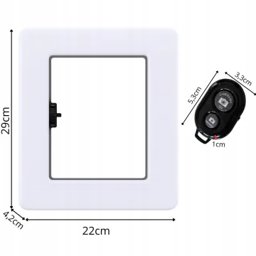LED ринг лампа с държач за телефон, 3 светлини, 12 нива и Bluetooth спусък – бяла