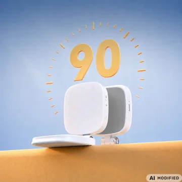 Магнитна LED лампа за телефон с огледало, MagSafe и 6 нива на яркост – бяла