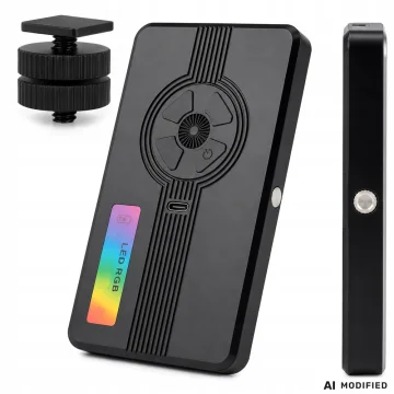Джобна RGB-W LED лампа за фото и видео, 138 диода, 2700–6500 K – черна