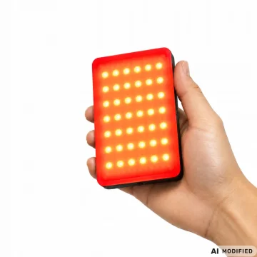 Джобна RGB-W LED лампа за фото и видео, 138 диода, 2700–6500 K – черна