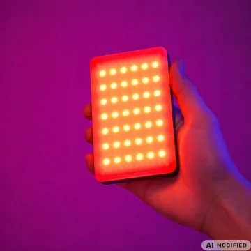 Джобна RGB-W LED лампа за фото и видео, 138 диода, 2700–6500 K – черна