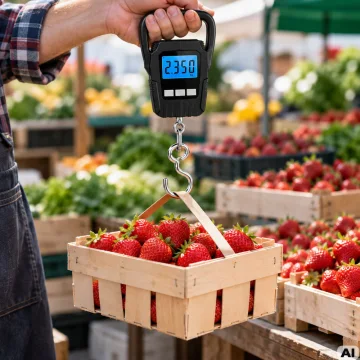 Електронен кантар за багаж и риболов с кука, 50 кг, LCD дисплей – черен