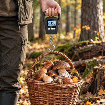 Електронен кантар за багаж и риболов с кука, 50 кг, LCD дисплей – черен