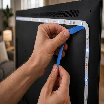 Самозалепваща RGB IC LED лента 5 м, USB 5 V, Bluetooth и дистанционно