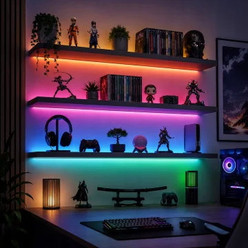 Самозалепваща RGB IC LED лента 10 м, USB 5 V, Bluetooth и дистанционно