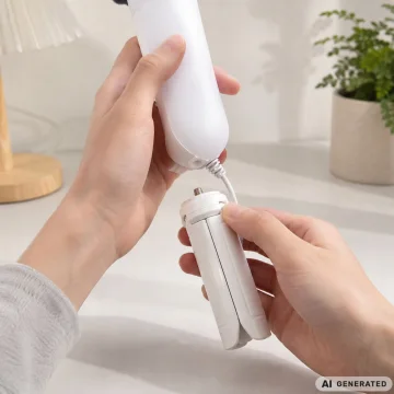 Настолна LED лампа за грим и видео, 30 см, USB, 3 светлини и 10 нива – бяла