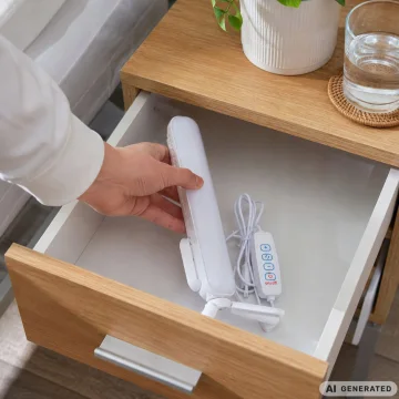 Настолна LED лампа за грим и видео, 30 см, USB, 3 светлини и 10 нива – бяла