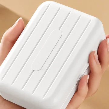 Кутия за лекарства със 7 отделения и прозрачни капачета, 11 × 7 × 3,5 см – бяла