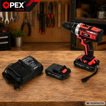 Ударен винтоверт OPEX TOOLS OPX28034, 21 V, 2 батерии 1,5 Ah и инструменти в куфар