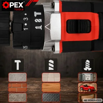 Ударен винтоверт OPEX TOOLS OPX28034, 21 V, 2 батерии 1,5 Ah и инструменти в куфар