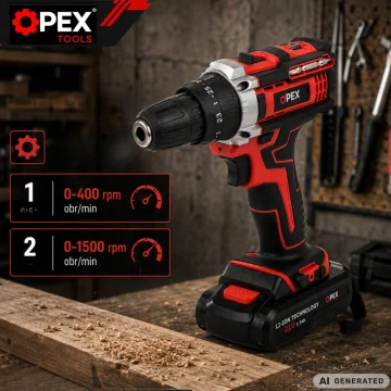 Ударен винтоверт OPEX TOOLS OPX28034, 21 V, 2 батерии 1,5 Ah и инструменти в куфар
