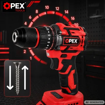 Безчетков винтоверт OPEX TOOLS OPX28037, 21 V, 50 Nm, 2 батерии 3 Ah и куфар