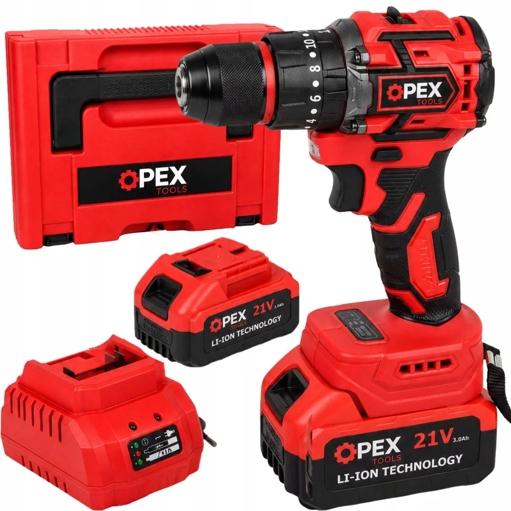 Безчетков винтоверт OPEX TOOLS OPX28037, 21 V, 50 Nm, 2 батерии 3 Ah и куфар