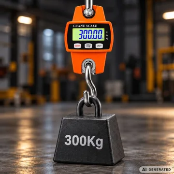 Електронна висяща везна с кука до 300 кг, LCD, оранжева