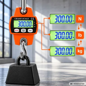 Електронна висяща везна с кука до 300 кг, LCD, оранжева
