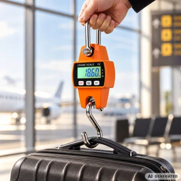 Електронна висяща везна с кука до 300 кг, LCD, оранжева