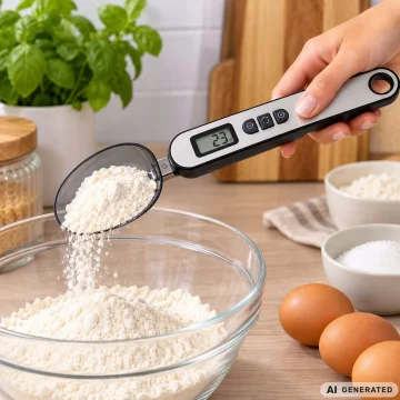 Електронна кухненска лъжица везна до 300 г, стъпка 0,1 г
