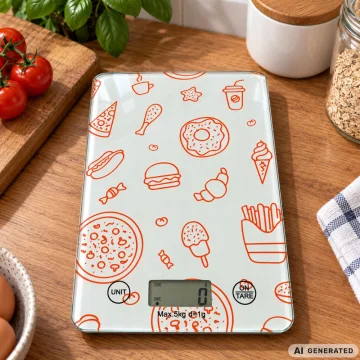 Стъклена електронна кухненска везна до 5 кг с тара и LCD дисплей