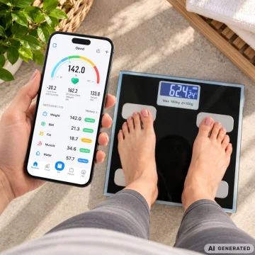 Смарт кантар с Bluetooth и приложение до 180 кг, черен