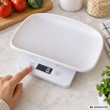 Електронна везна за домашни любимци до 10 кг, стъпка 1 г, бяла