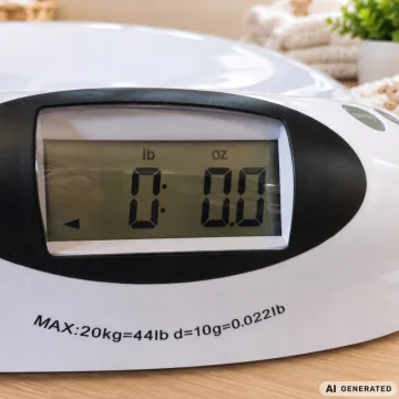 Бебешка електронна везна до 20 кг с LCD дисплей и тара, бяла