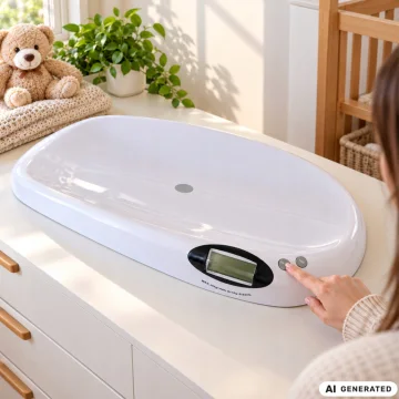 Бебешка електронна везна до 20 кг с LCD дисплей и тара, бяла