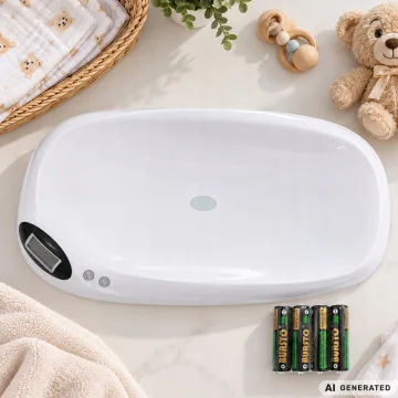 Бебешка електронна везна до 20 кг с LCD дисплей и тара, бяла