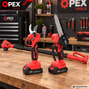 Акумулаторен градински комплект OPEX TOOLS 3 в 1, резачка 6″, ножица и телескопичен прът