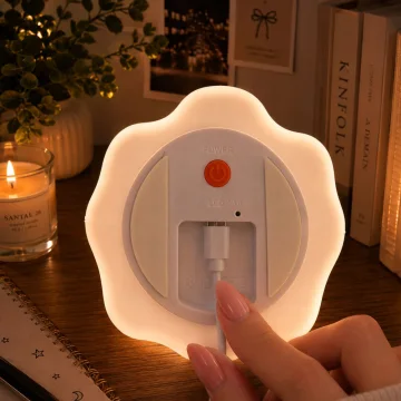 Силиконова LED нощна лампа призрак с шапка, RGB, USB-C, таймер