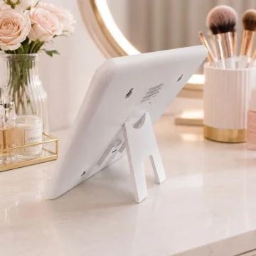 Козметично огледало с LED осветление, 3 цвята светлина и USB-C, бяло