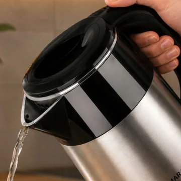 Електрическа кана 2,5 л, 1500 W, неръждаема стомана, сребриста и черна