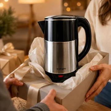 Електрическа кана 2,5 л, 1500 W, неръждаема стомана, сребриста и черна