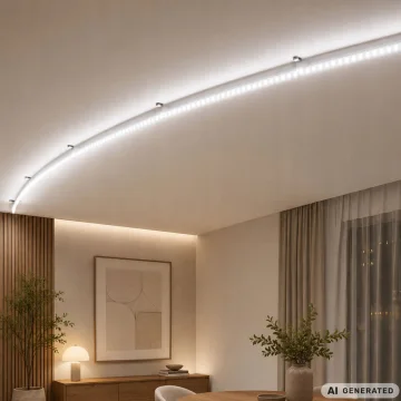 Самозалепваща LED лента 5 м, USB 5 V, студено бяла светлина и ключ