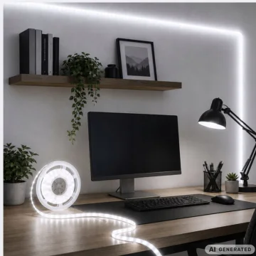 Самозалепваща LED лента 5 м, USB 5 V, студено бяла светлина и ключ