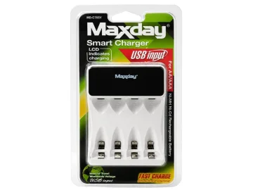 Зарядно за акумулаторни батерии AA/AAA, 4 слота, LCD, USB-C, C704Y4