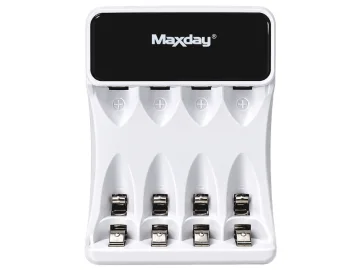 Зарядно за акумулаторни батерии AA/AAA, 4 слота, LCD, USB-C, C704Y4