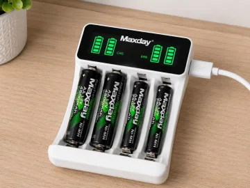 Зарядно за акумулаторни батерии AA/AAA, 4 слота, LCD, USB-C, C704Y4
